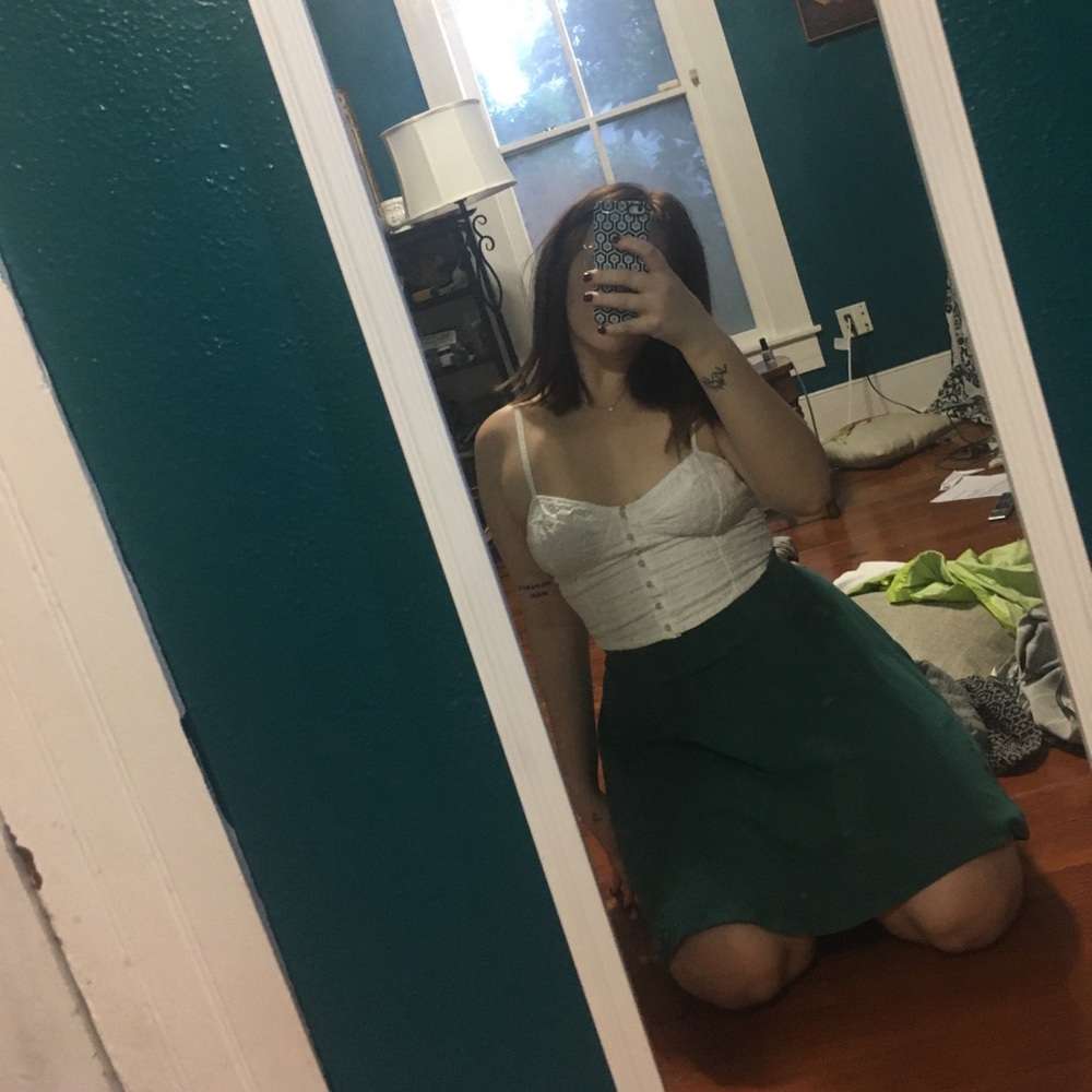 Emerald/Jade/Dark Green Circle/Skater Skirt